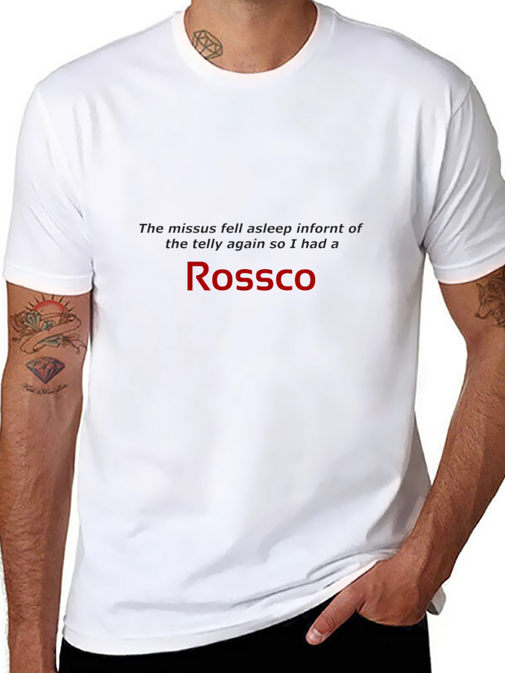 Rossco Black T-Shirt - Humorous Slogan Tee
