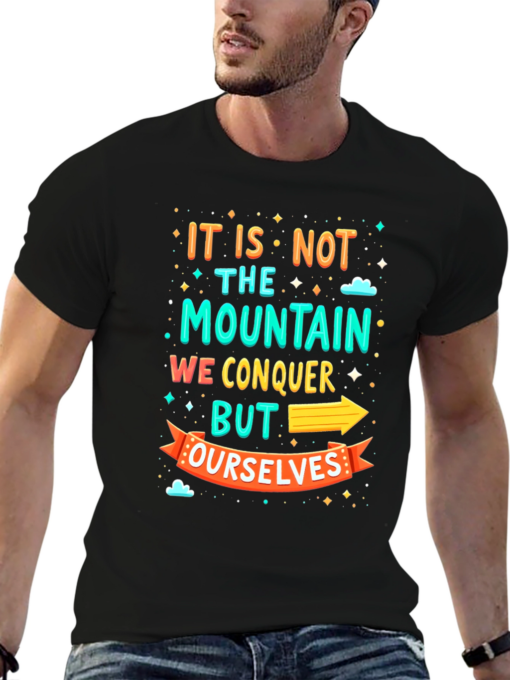 Motivational Mountain Conquer T-Shirt