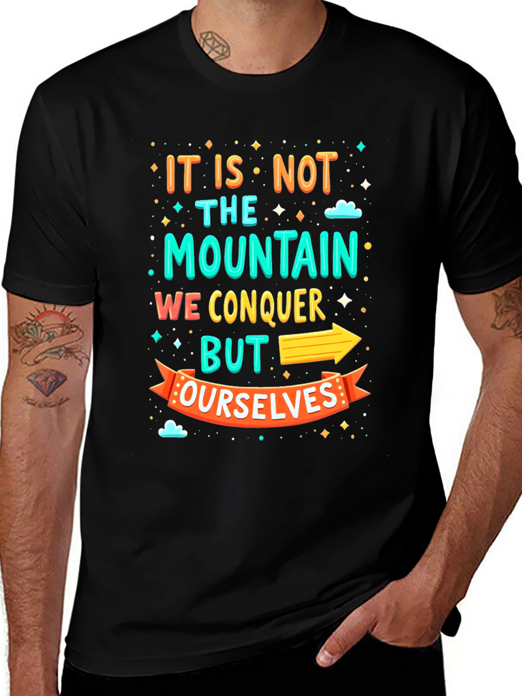Motivational Mountain Conquer T-Shirt