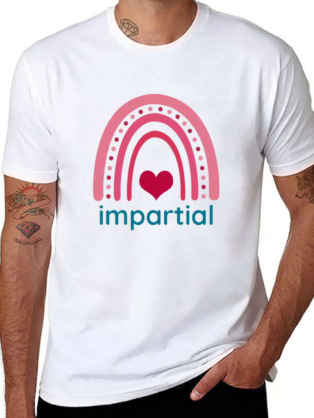 Impartial Rainbow Heart Graphic T-Shirt