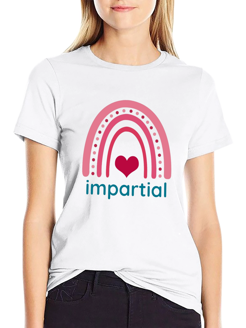 Impartial Rainbow Heart Graphic T-Shirt