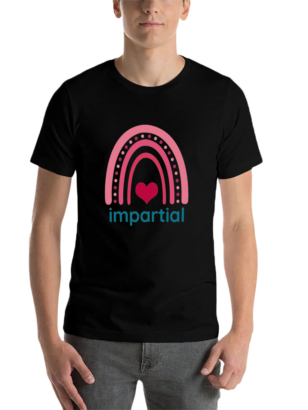 Impartial Rainbow Heart Graphic T-Shirt