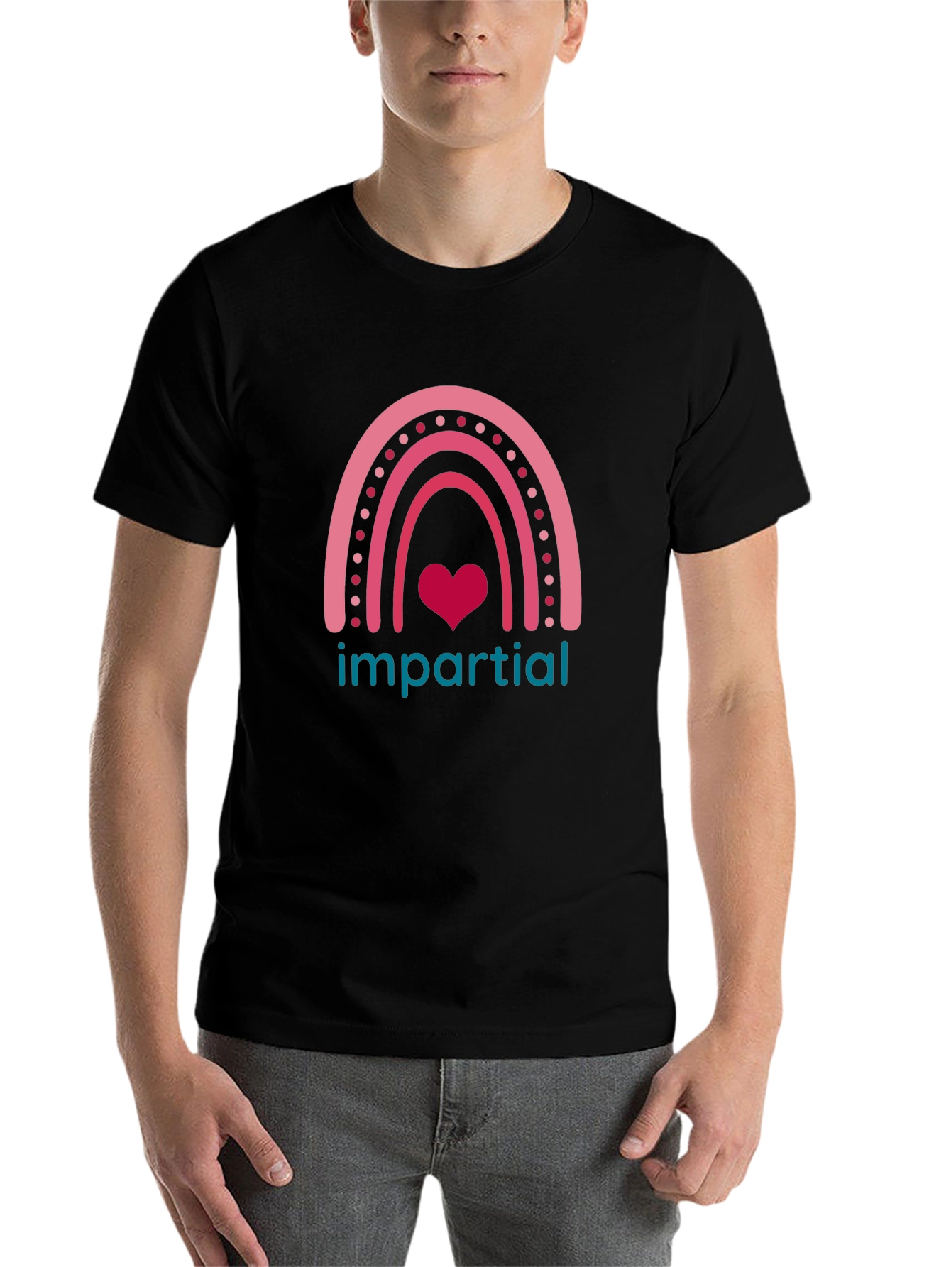 Impartial Rainbow Heart Graphic T-Shirt