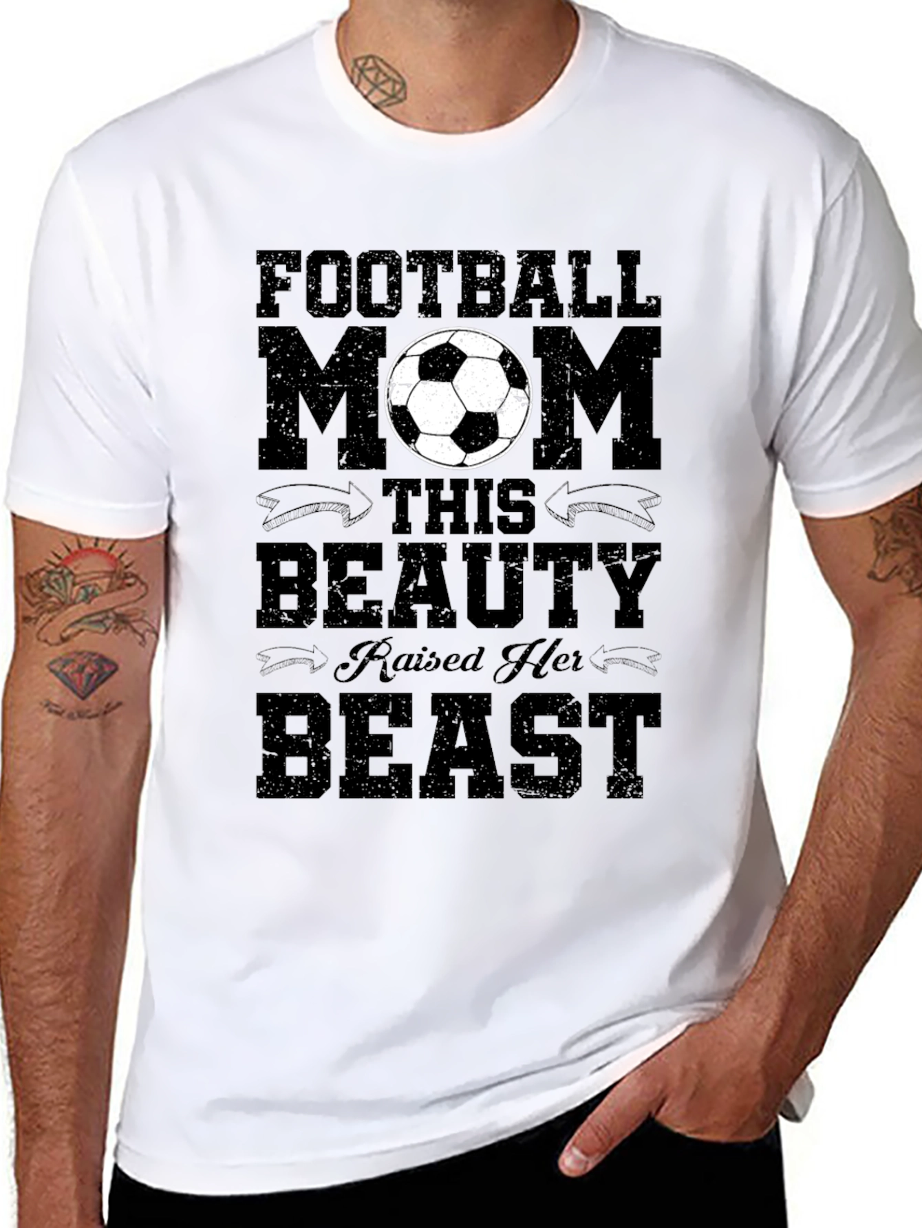 Football Mom T-Shirt - Raised Her Beast