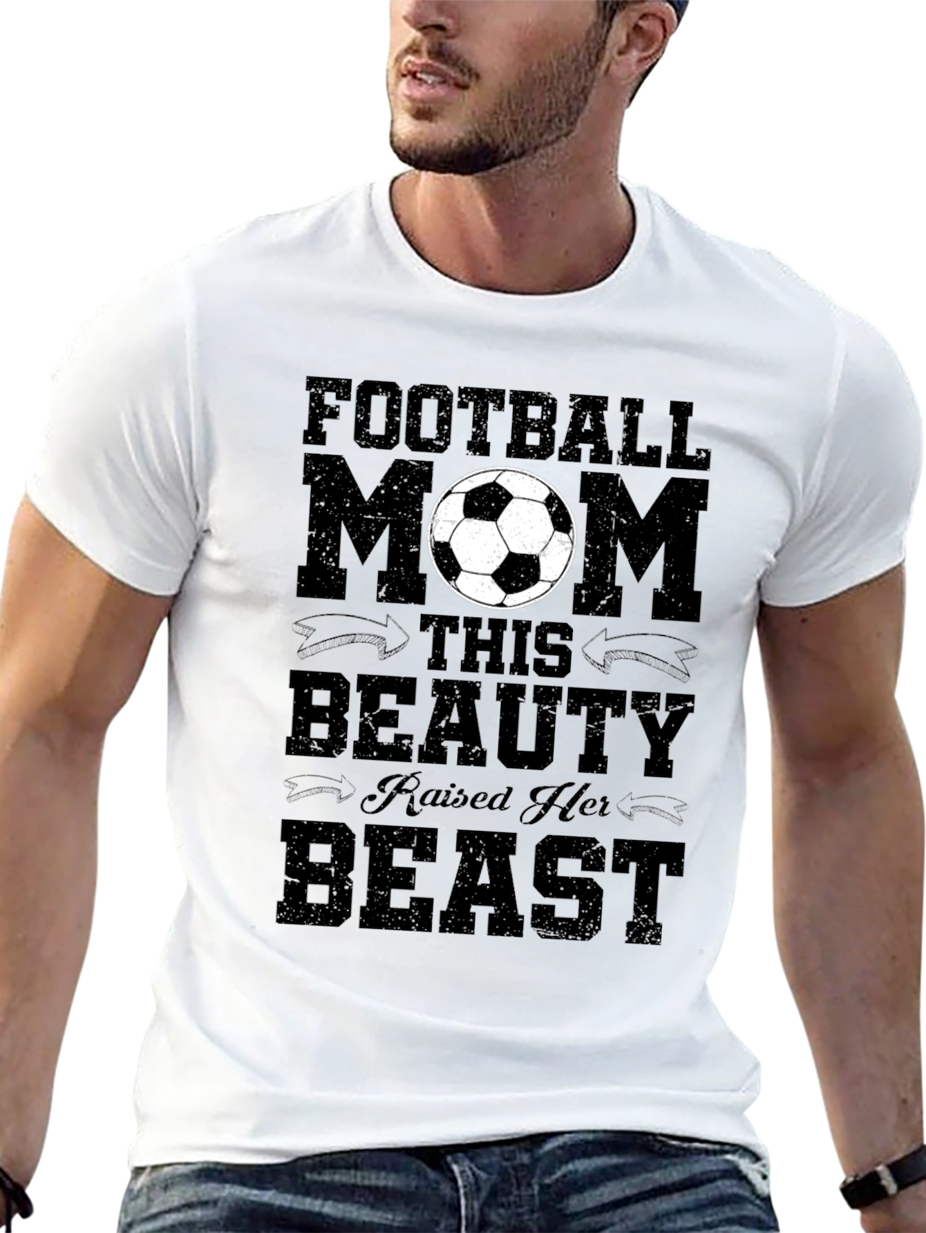 Football Mom T-Shirt - Raised Her Beast