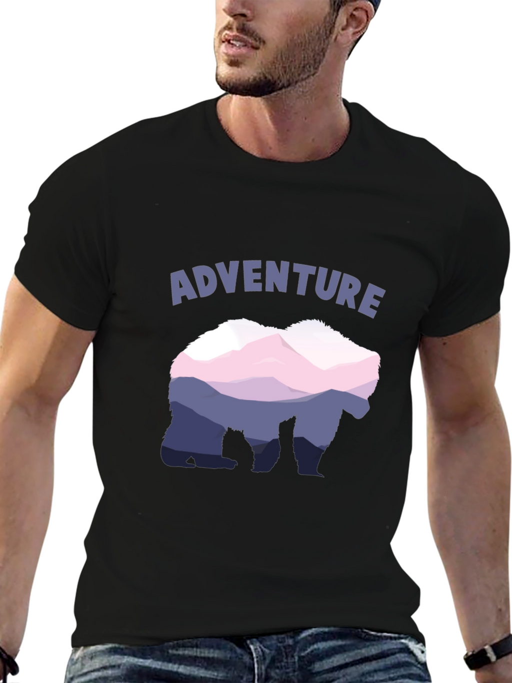 Adventure Bear Mountain Graphic Tee - Black