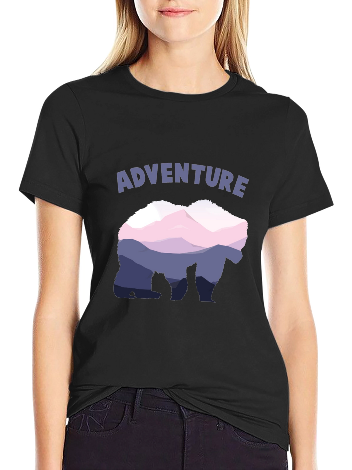 Adventure Bear Mountain Graphic Tee - Black