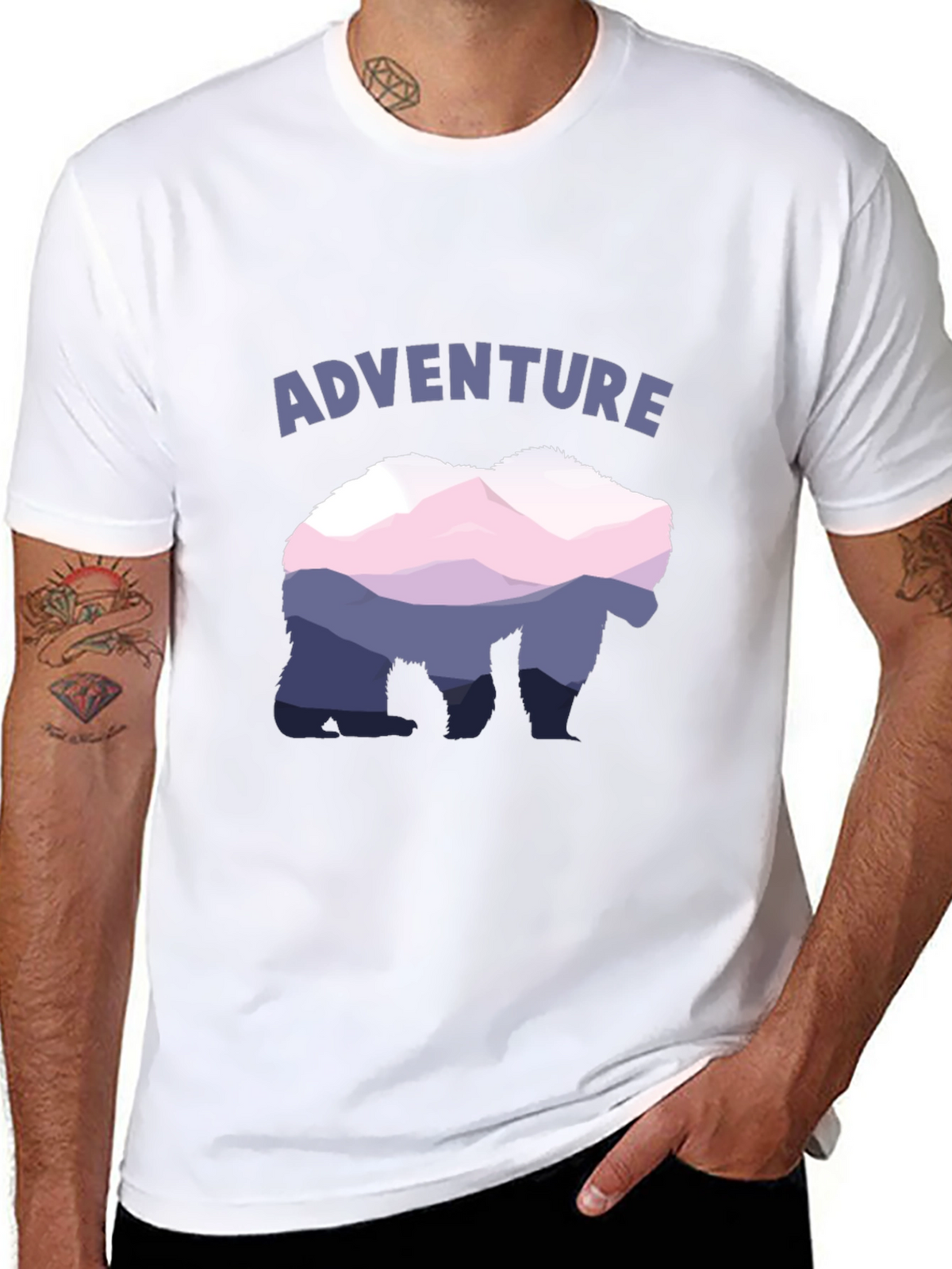 Adventure Bear Mountain Graphic Tee - Black