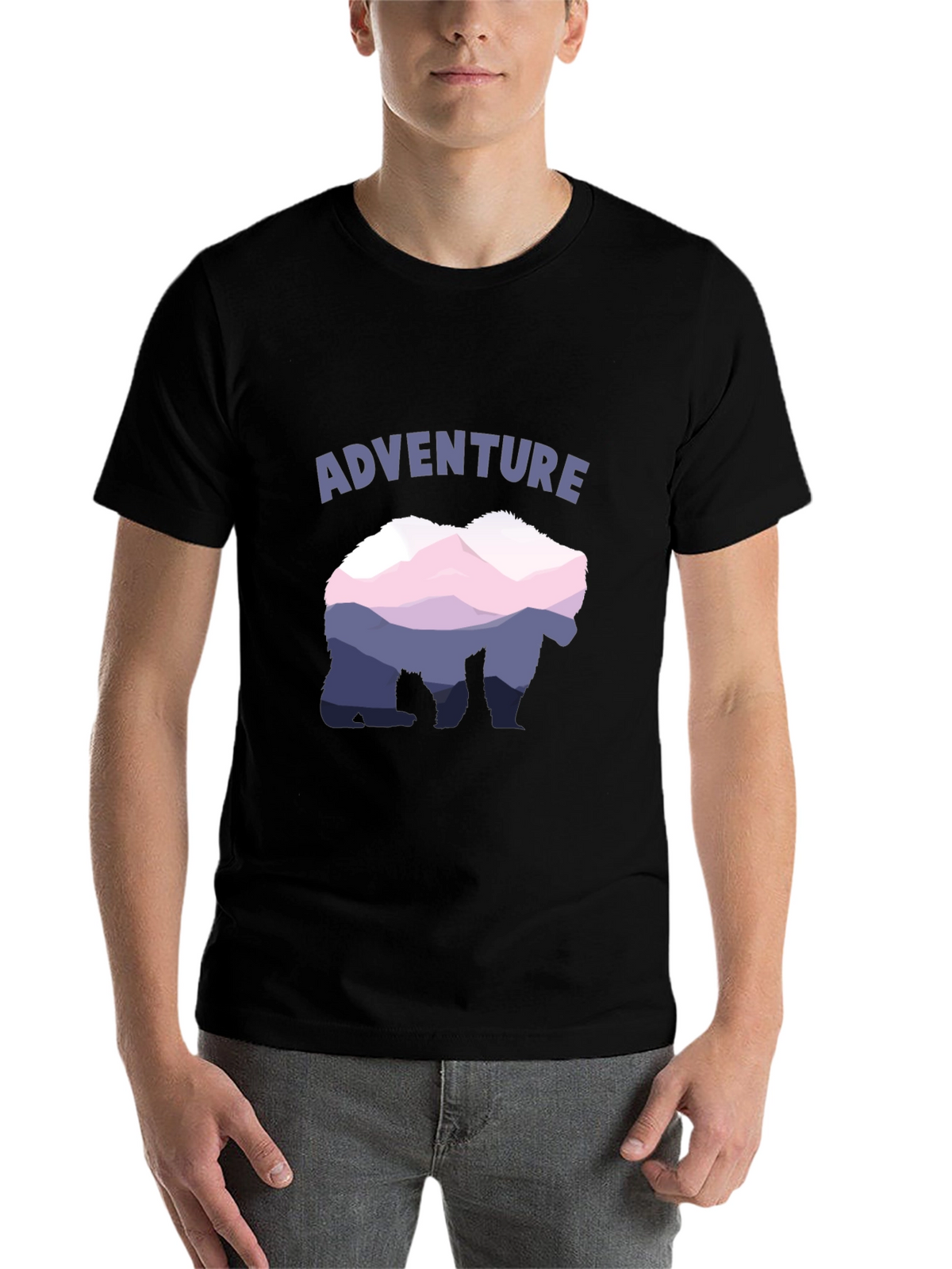 Adventure Bear Mountain Graphic Tee - Black
