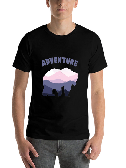 Adventure Bear Mountain Graphic Tee - Black