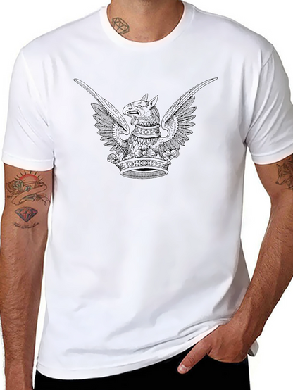Black T-Shirt with Griffin Crown Graphic