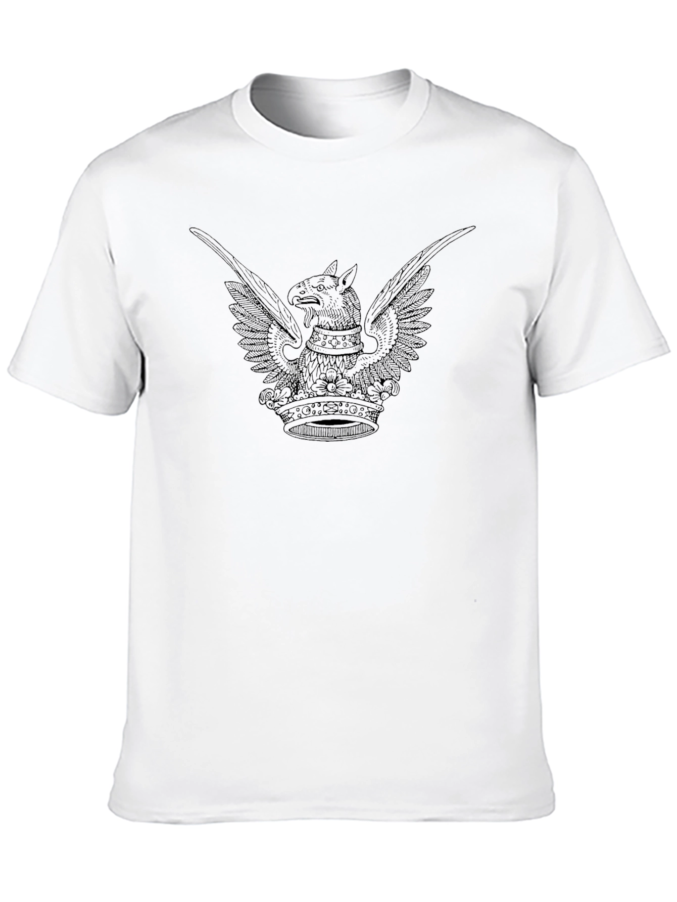 Black T-Shirt with Griffin Crown Graphic