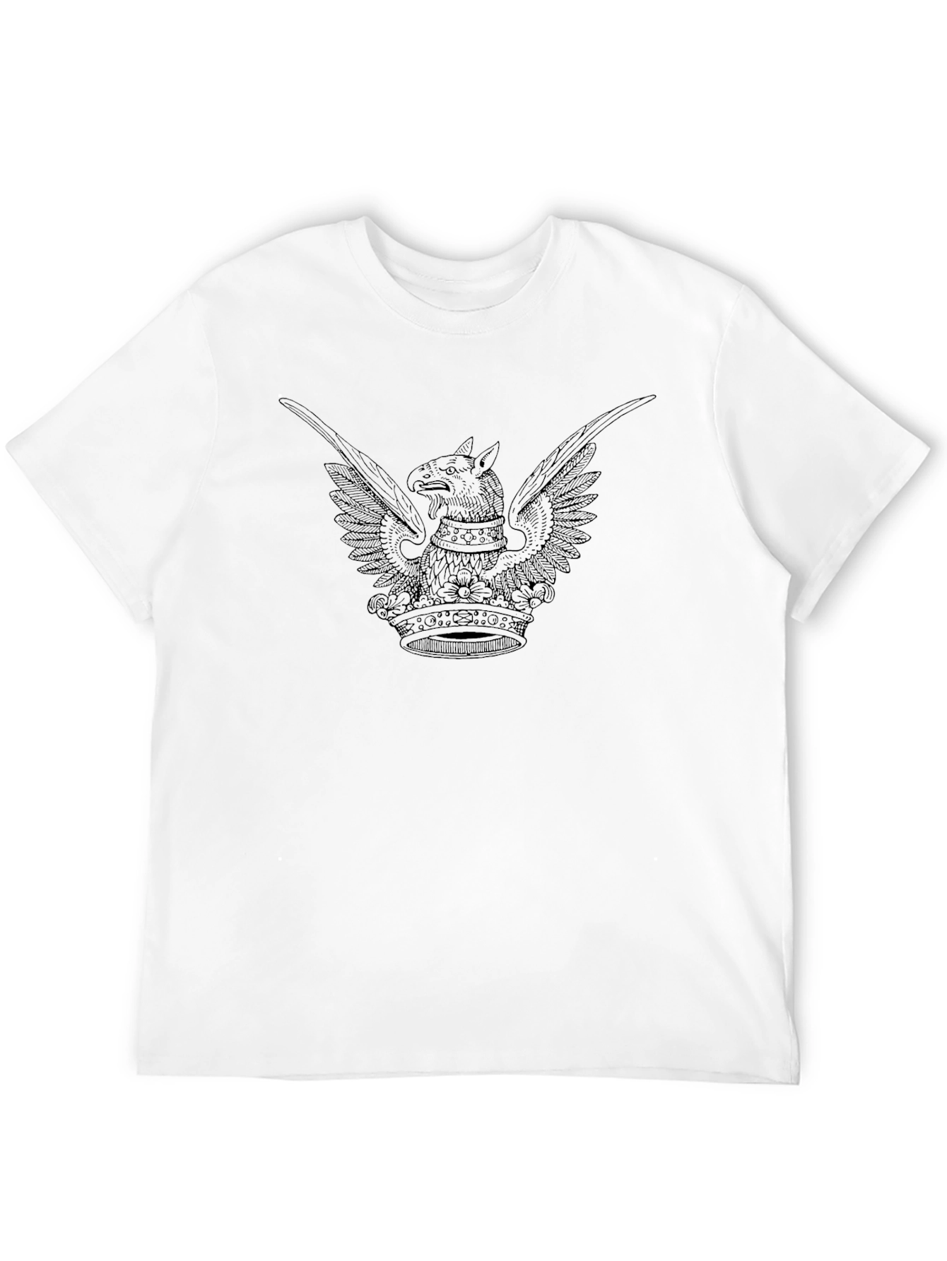 Black T-Shirt with Griffin Crown Graphic