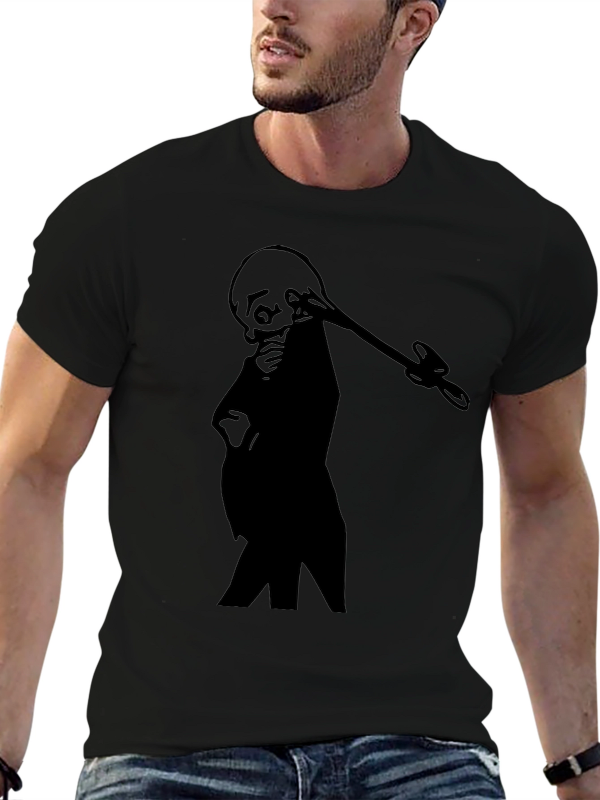Silhouette Grim Reaper T-Shirt - Black