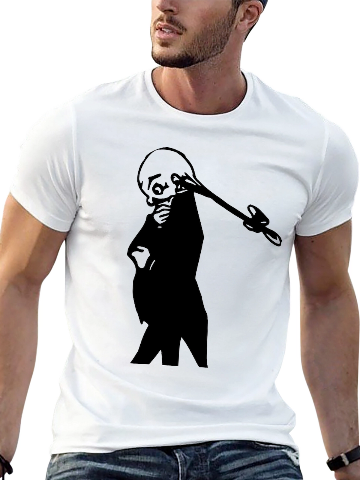 Silhouette Grim Reaper T-Shirt - Black