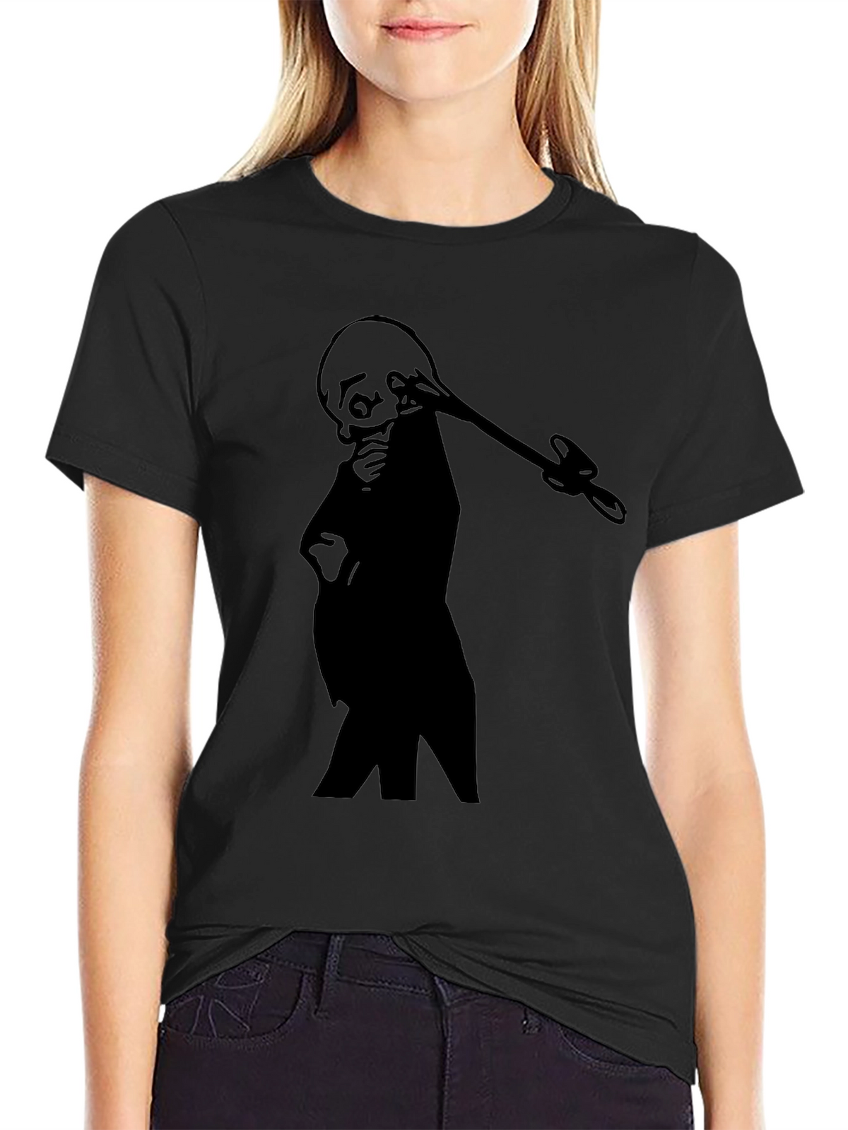Silhouette Grim Reaper T-Shirt - Black