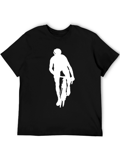Black Cyclist Graphic Tee - Modern Style