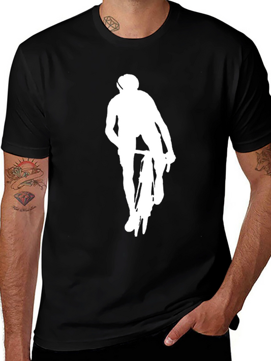 Black Cyclist Graphic Tee - Modern Style