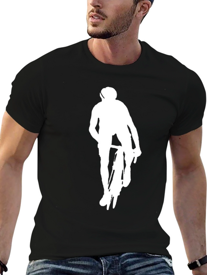 Black Cyclist Graphic Tee - Modern Style