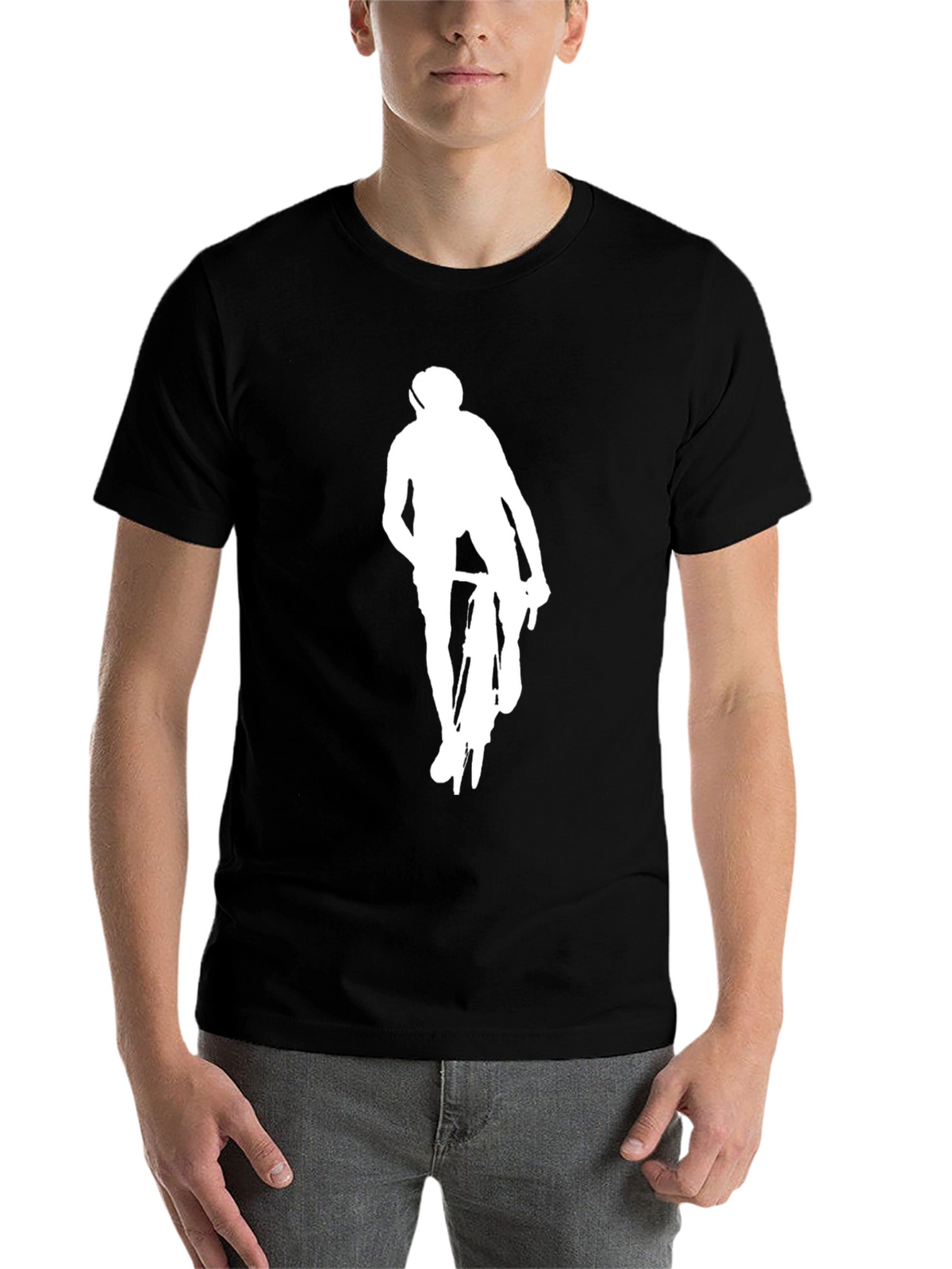 Black Cyclist Graphic Tee - Modern Style