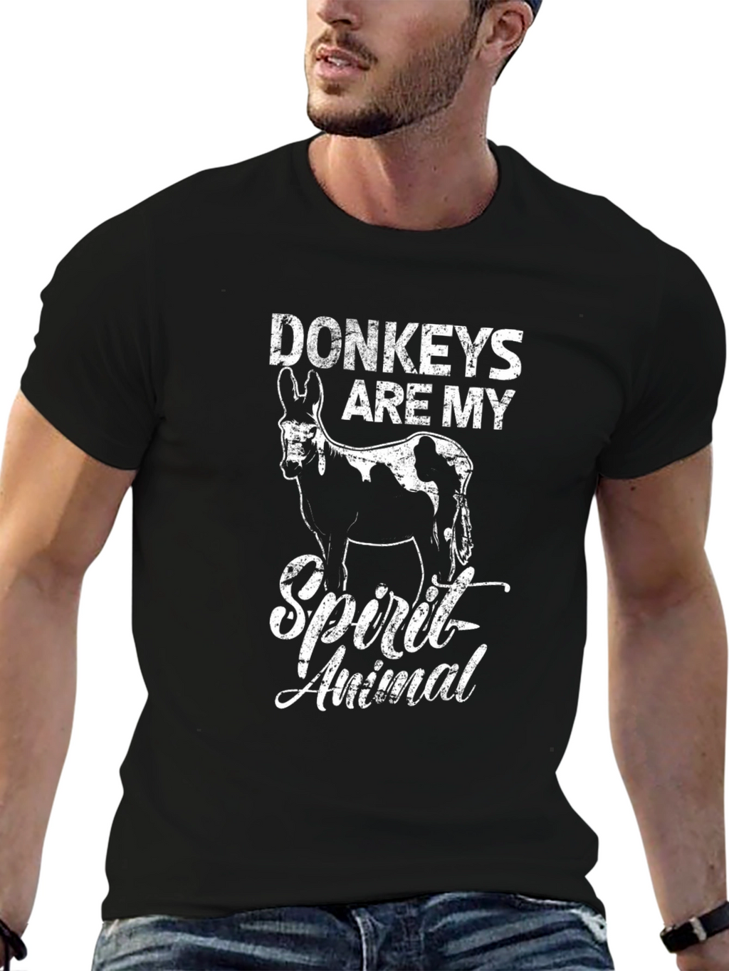 Donkeys are My Spirit Animal - Mens Black T-Shirt