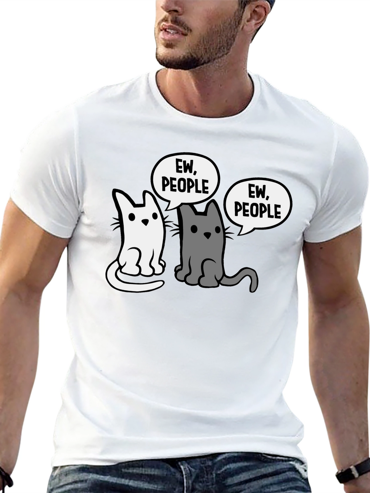 Ew People Funny Cat T-Shirt