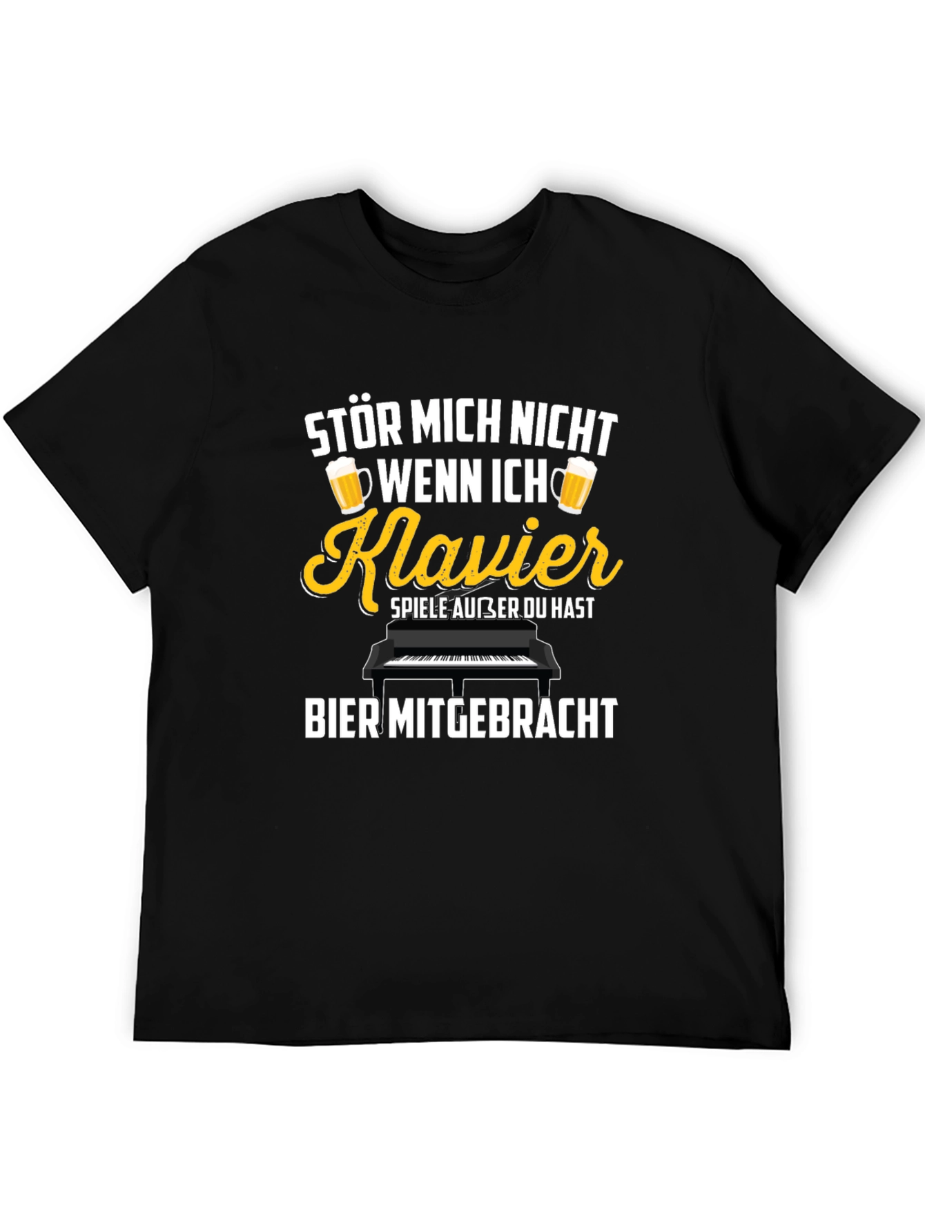 Funny German Piano & Beer T-Shirt - Stör Mich Nicht