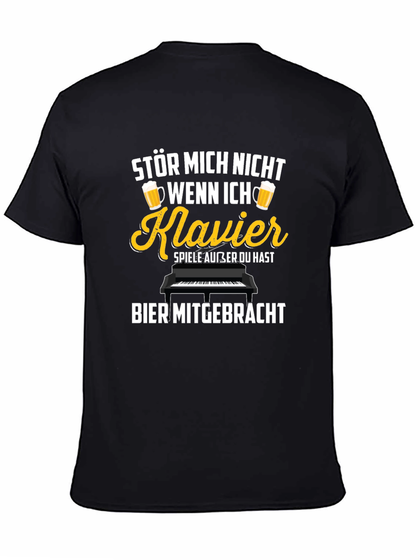 Funny German Piano & Beer T-Shirt - Stör Mich Nicht