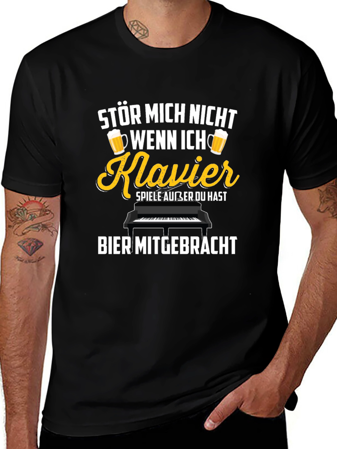 Funny German Piano & Beer T-Shirt - Stör Mich Nicht