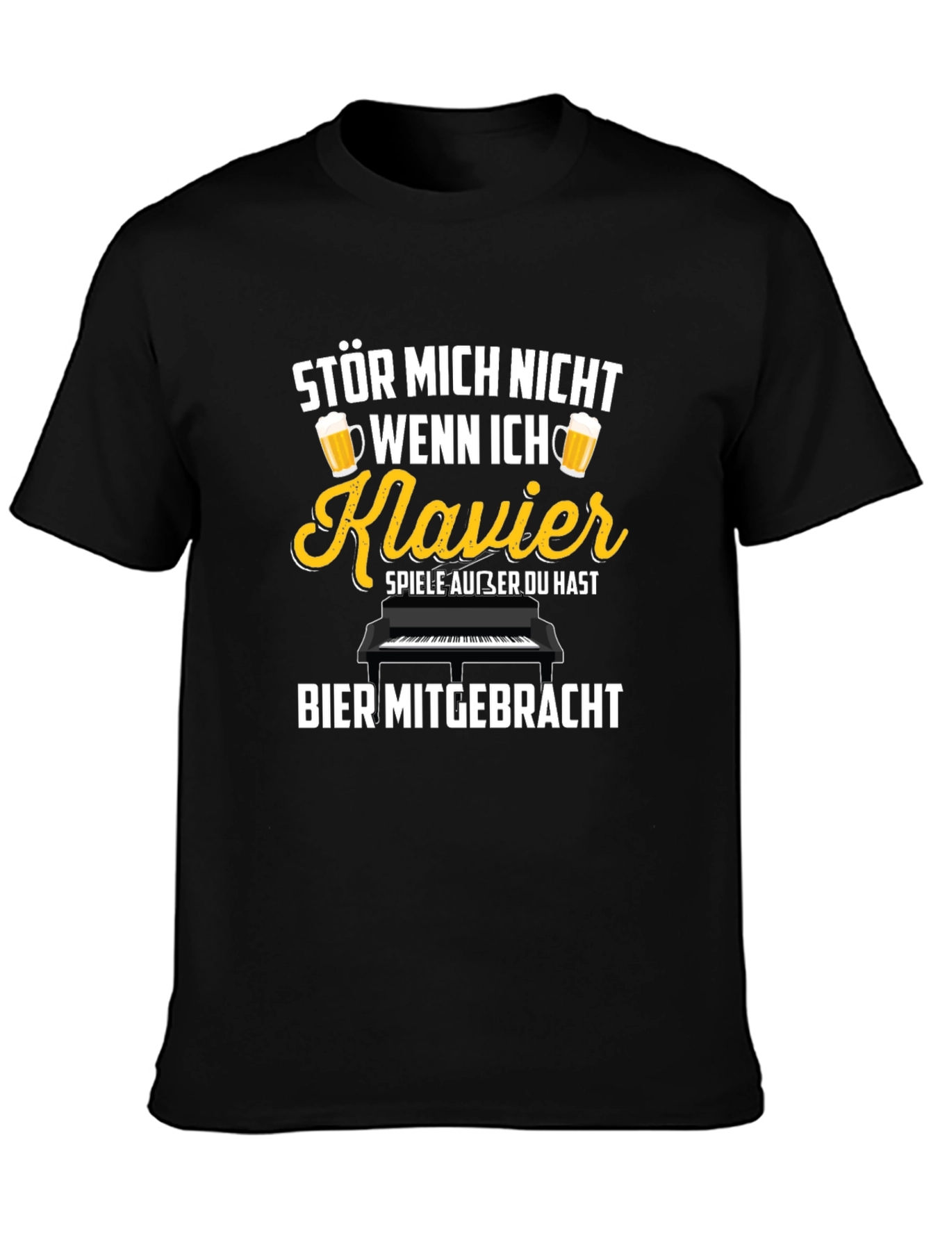 Funny German Piano & Beer T-Shirt - Stör Mich Nicht