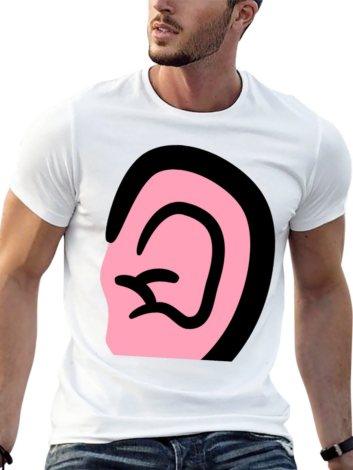 Ear Graphic Black T-Shirt