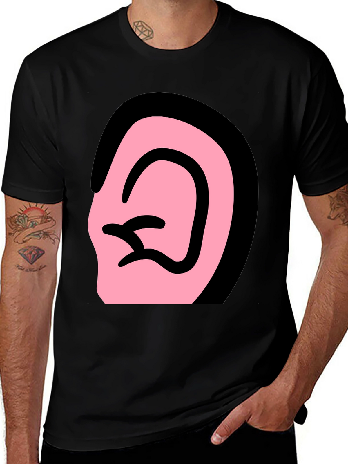 Ear Graphic Black T-Shirt