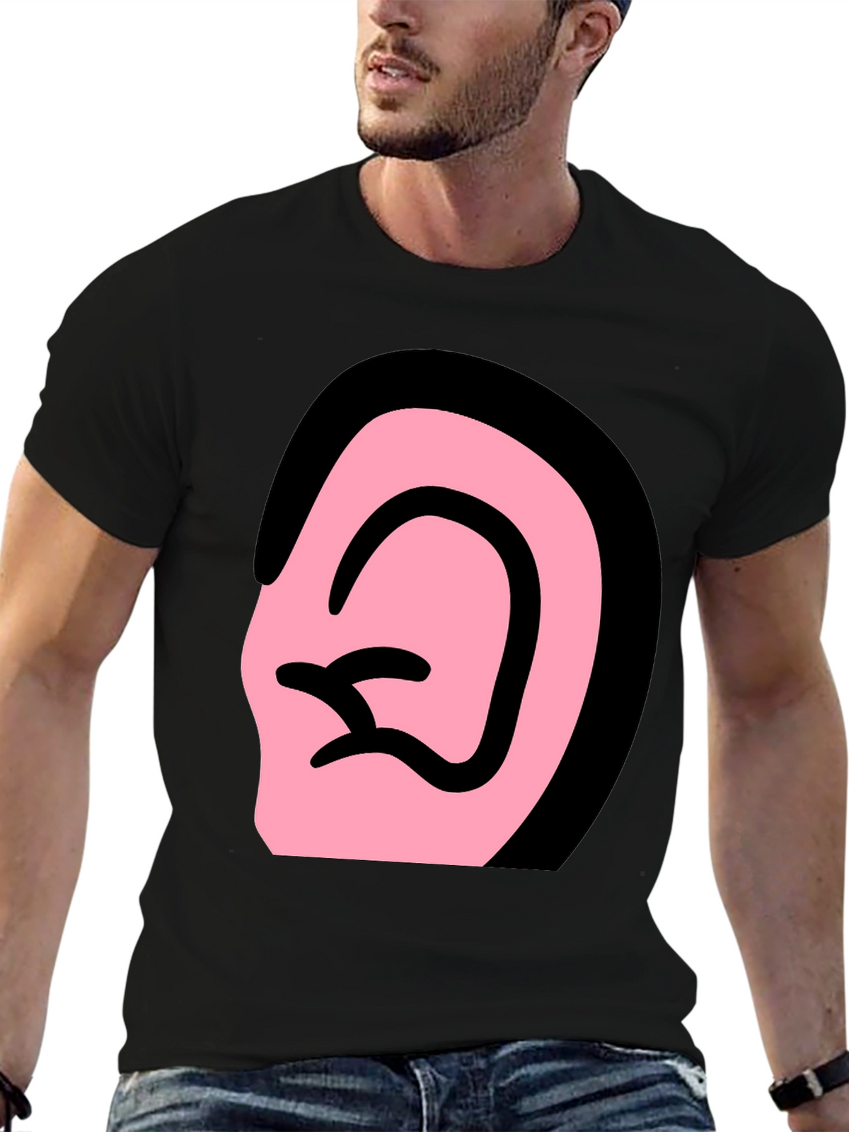 Ear Graphic Black T-Shirt