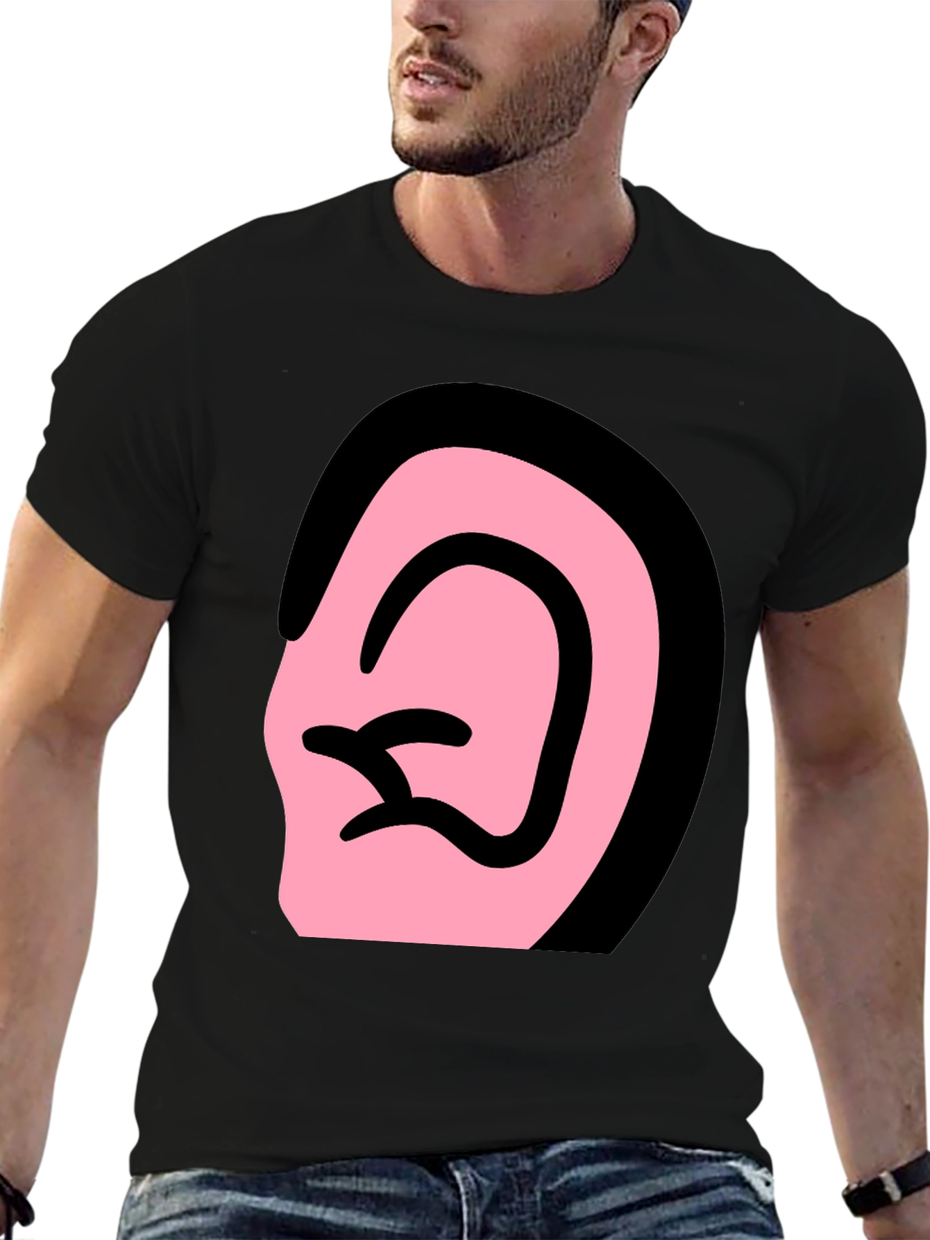 Ear Graphic Black T-Shirt