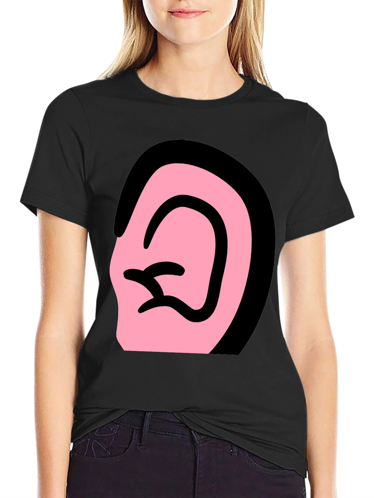Ear Graphic Black T-Shirt