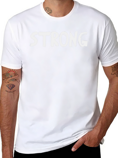 Strong Graphic Print Tee - Black Cotton Blend