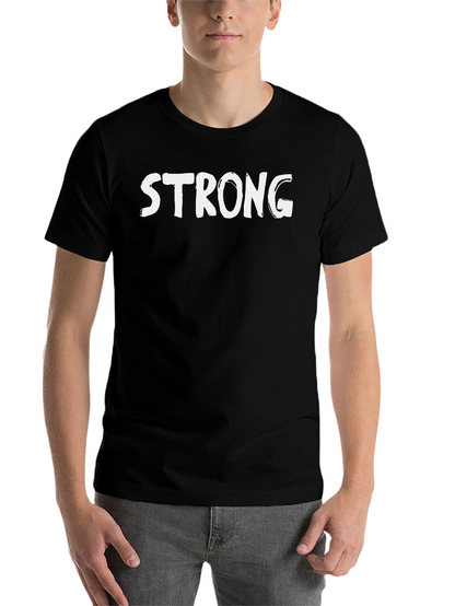 Strong Graphic Print Tee - Black Cotton Blend