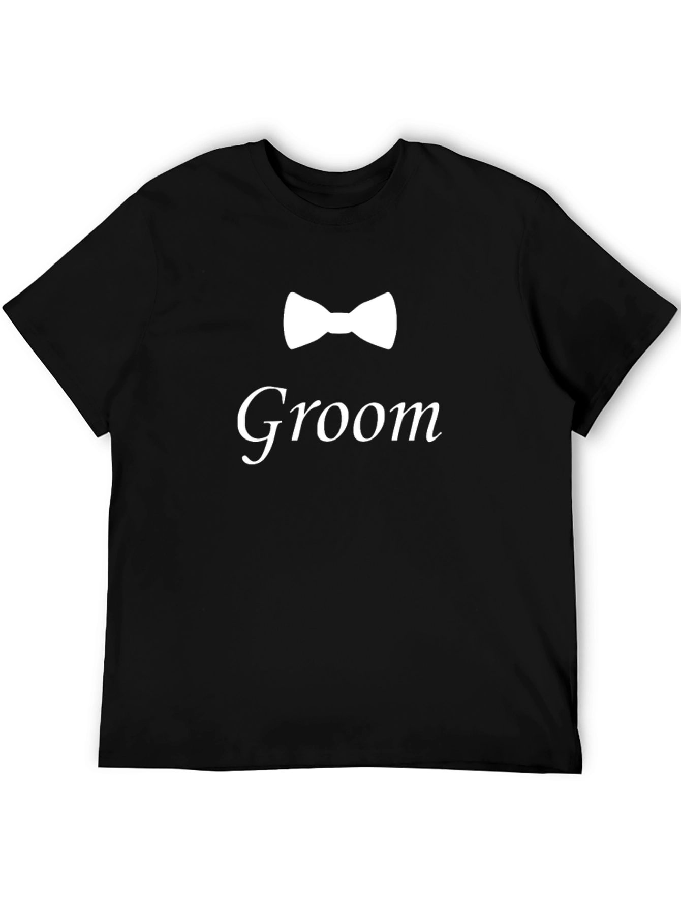 Groom Bow Tie Graphic Black T-Shirt