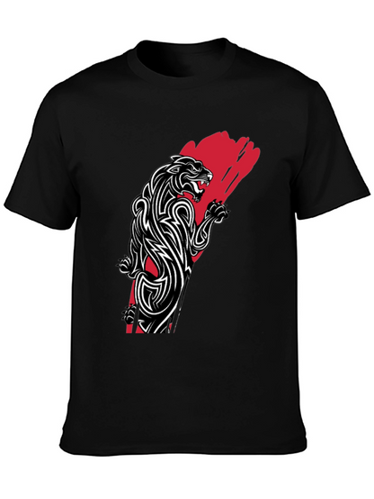 Tribal Panther Graphic Tee - Black