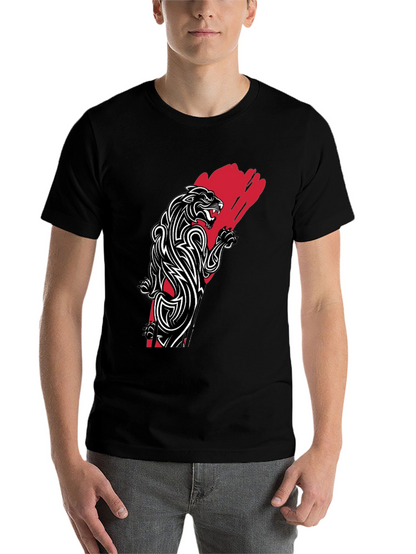 Tribal Panther Graphic Tee - Black