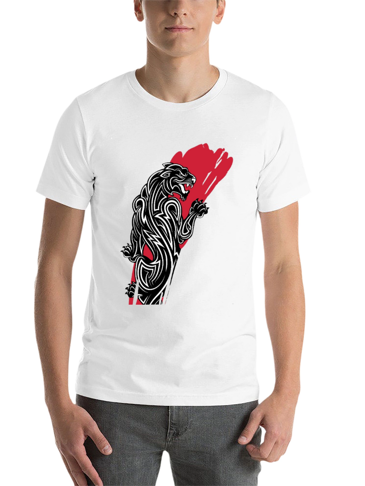 Tribal Panther Graphic Tee - Black
