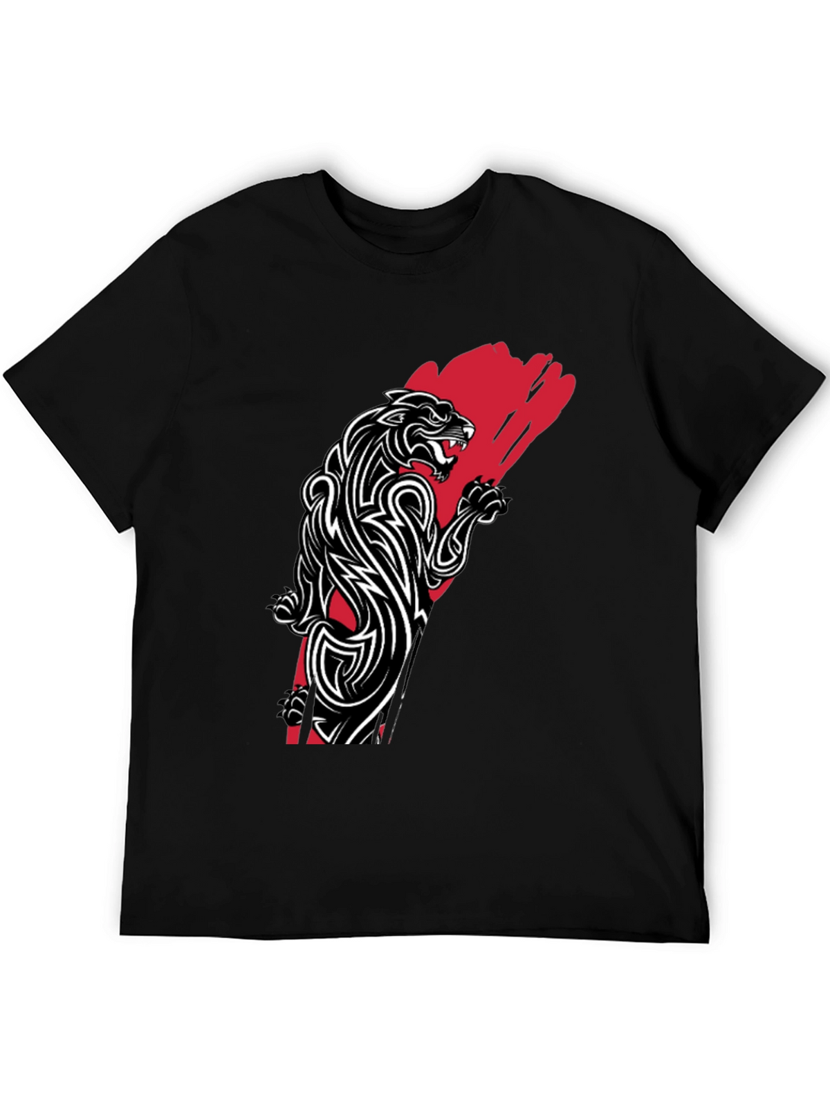 Tribal Panther Graphic Tee - Black