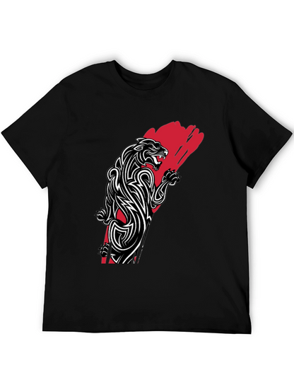 Tribal Panther Graphic Tee - Black