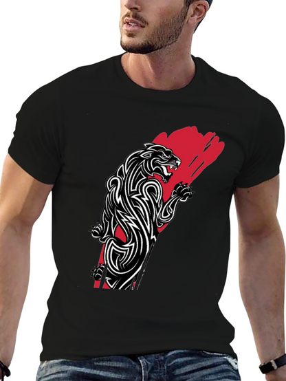 Tribal Panther Graphic Tee - Black