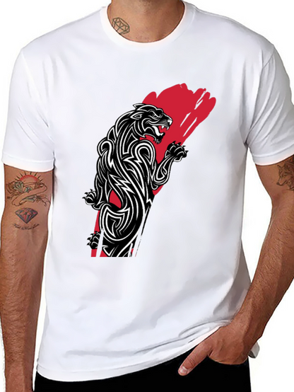 Tribal Panther Graphic Tee - Black