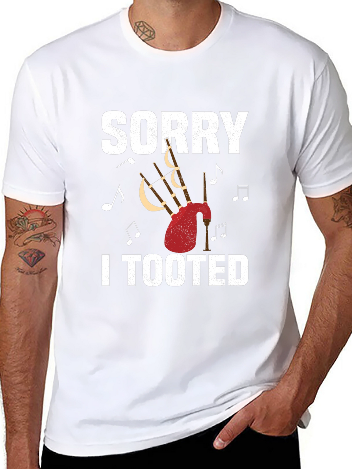 Sorry I Tooted Bagpipe T-Shirt Funny Musician Tee