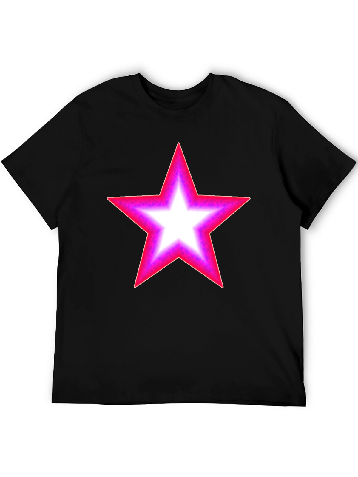 Neon Star Graphic Black T-Shirt