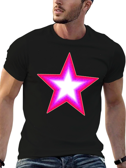 Neon Star Graphic Black T-Shirt