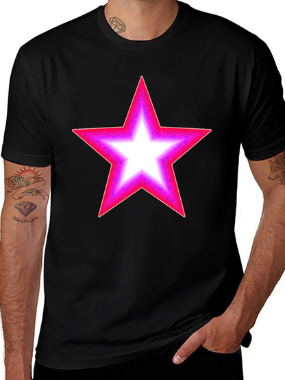 Neon Star Graphic Black T-Shirt