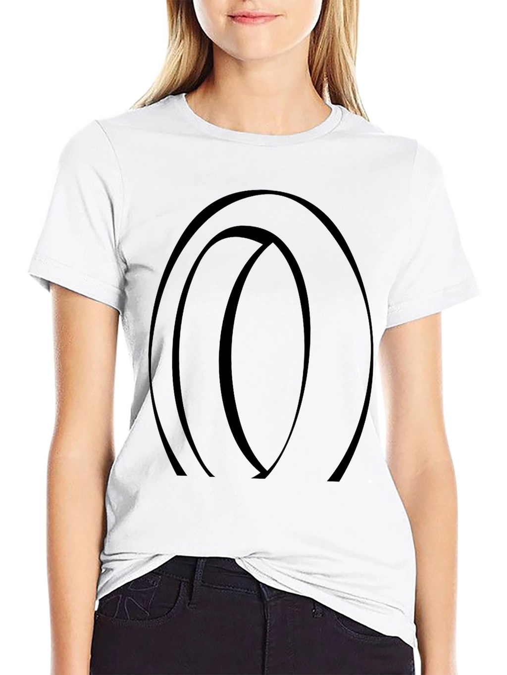 Abstract Circle Graphic Black T-Shirt